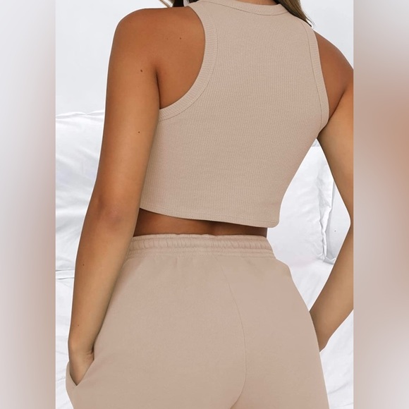 NWT LINGSWALLOW 2 Piece Womens Lounge Short Set Size:Med Color:Tan - Picture 3 of 10